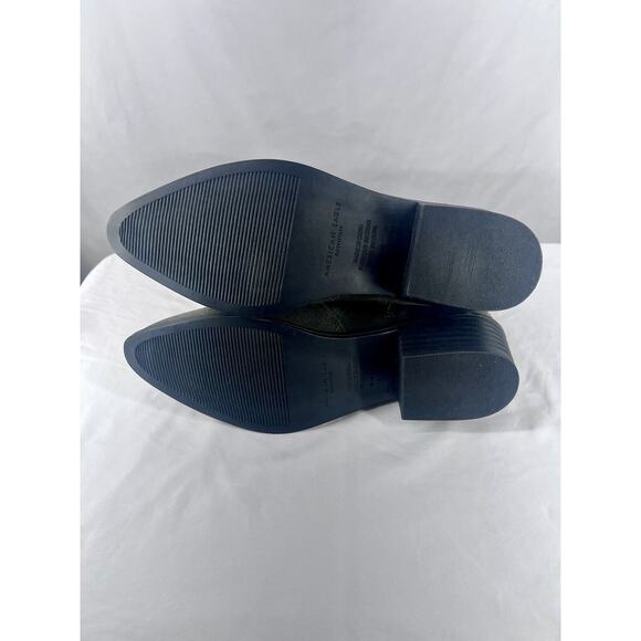 American Eagle Ankle Booties Womens 8M Western Pointed Toe Grey Embroidered Zip - Picture 11 of 11